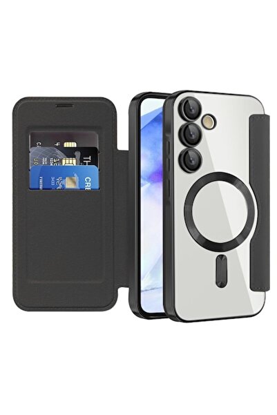 Stef's Cat Θήκη SmartMag Book για Samsung Galaxy A55 5G, N66, -δέρμα, μαύρη