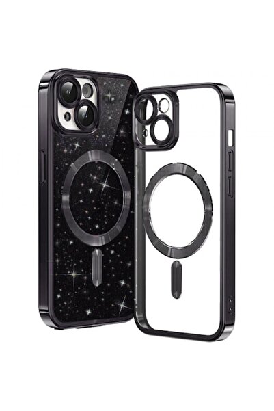 Stef's Cat Θήκη MagSafe για Apple iPhone 13, Πολυτελής γκλίτερ, Μαύρη