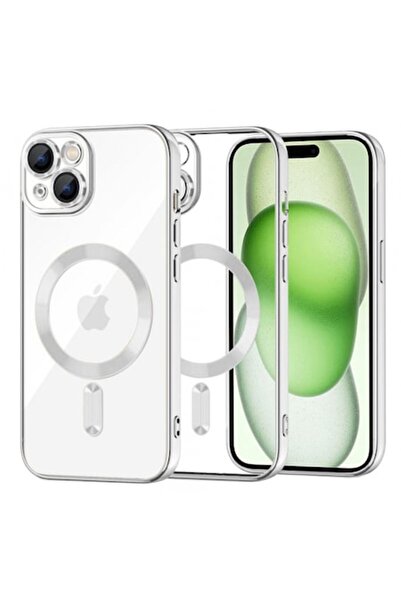 Stef's Cat Husă MagSafe pentru Apple iPhone 15 Plus, Cristal Luxos, Argintie