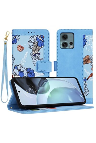 Stef's Cat Husă de telefon pentru Motorola Moto G72, FlipCraft, albastră