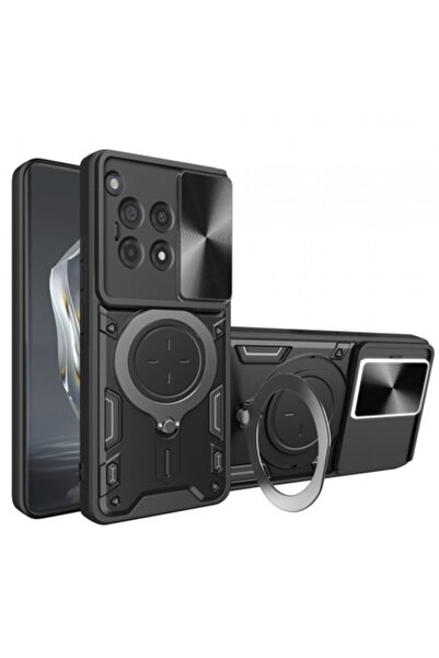 Stef's Cat Carcasă pentru OnePlus 12R, CamGuard Pro, Neagră