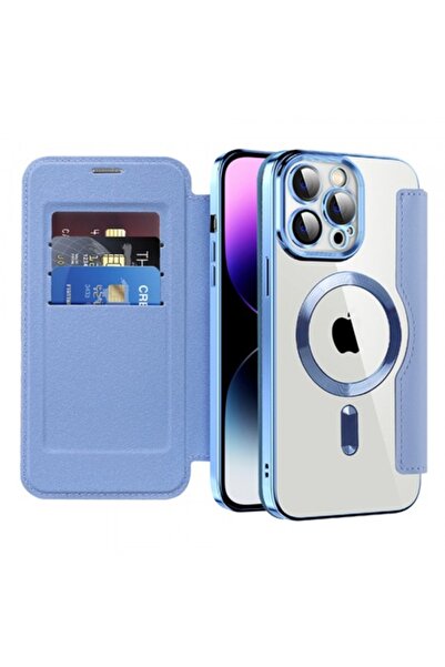 Stef's Cat MagSafe Case for Apple iPhone 14 Pro Max, SmartMag Book, Blue