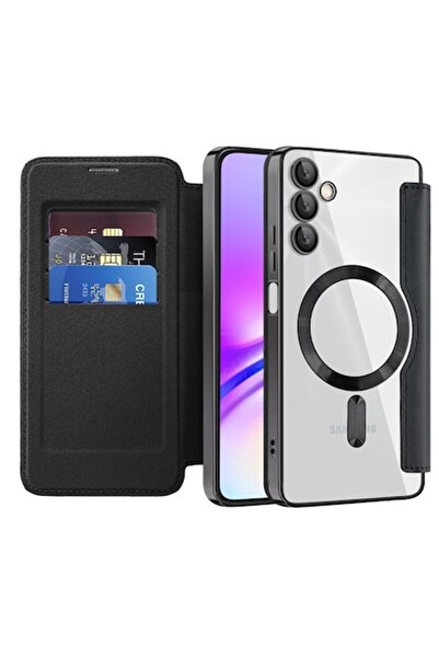 Stef's Cat Θήκη SmartMag Book για Samsung Galaxy A05s (E90), Δερμάτινη, Μαύρη