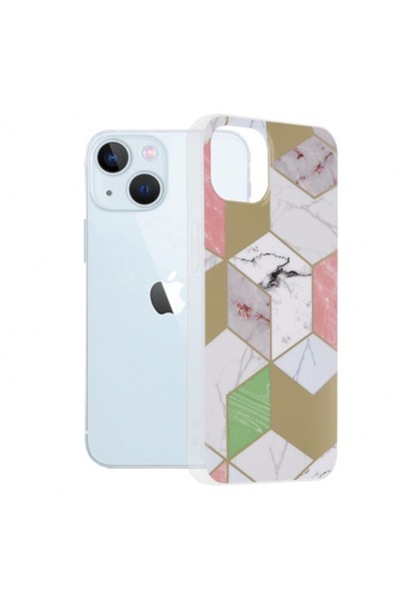 Stef's Cat Θήκη Apple iPhone 13, Μάρμαρο, Μωβ