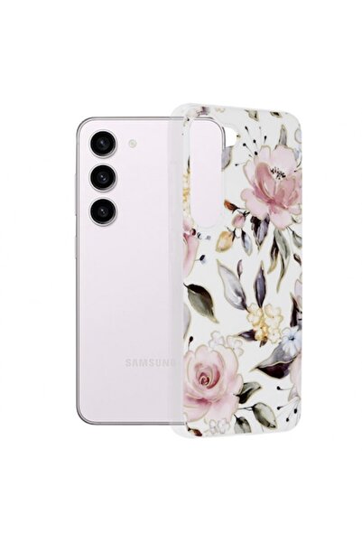 Stef's Cat Carcasă pentru Samsung Galaxy S23 S911, Marmură, Alb