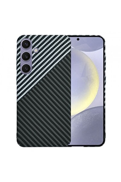 Stef's Cat Калъф за Samsung Galaxy S24+ (S926), Карбонитова Фибро Обвивка, Сив