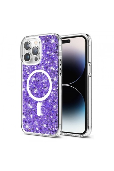 Stef's Cat Husă MagSafe pentru Apple iPhone 14 Pro Max, sclipici strălucitor,...