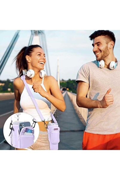 Samar Stanley 40 oz Tumbler Carrier Bag, Adjustable Shoulder Strap & Multiple Pockets, Smart Design | Elegant Purple.