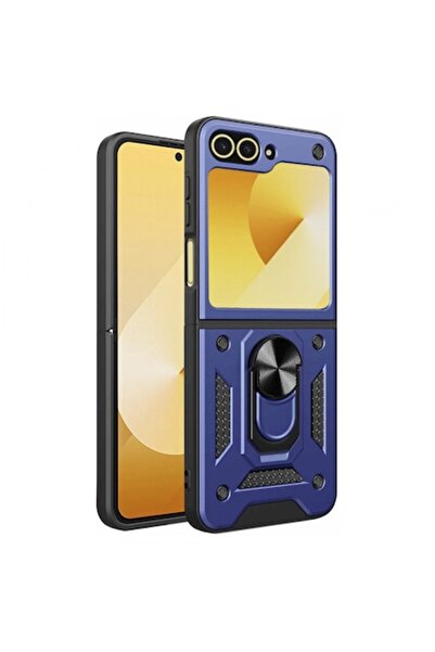 Stef's Cat Carcasă pentru Samsung Galaxy Z Flip6 F741, CamShield, Albastră