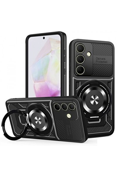 Stef's Cat Θήκη για Samsung Galaxy A35 5G A356, RuggedCam, Μαύρη