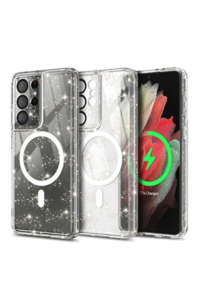 Stef's Cat Carcasă MagSafe pentru Samsung Galaxy S21 Ultra 5G G998, SparkleSk...