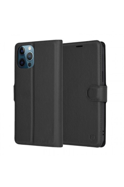 Stef's Cat Θήκη για Apple iPhone 12 Pro Max, Δερμάτινη θήκη, μαύρη