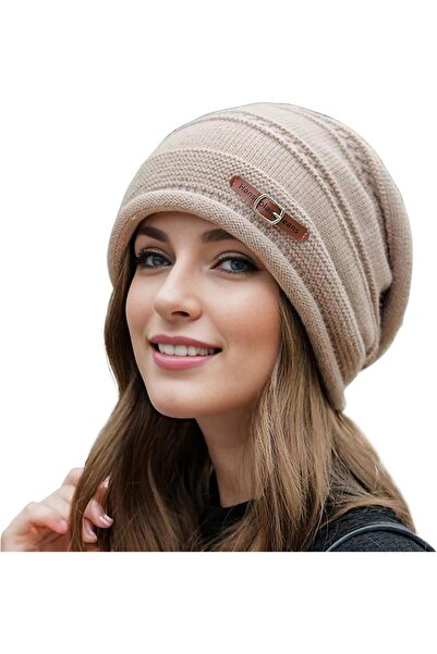 NALACAL Women's Fleece Lined Slouchy Beanie (Khaki)