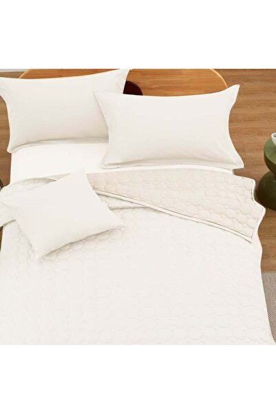 ShinyFlower Cotton Comforter Set for Single Bed 4-Piece Compressed Quilt Soft Microfiber Fabric 220 x 160 cm