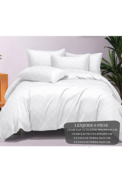 Patul Λευκά είδη υψηλής ποιότητας, λεπτό βαμβάκι, 6 τεμάχια, σεντόνι με λάστιχο