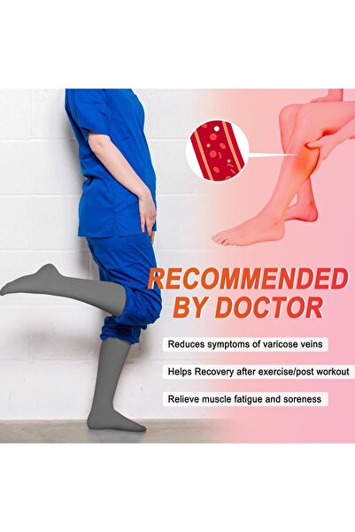 Generic 4 أزواج من جوارب الضغط النحاسية للنساء - دعم للممرضات والجري والسفر والرياضات الخارجية - مقاس صغير