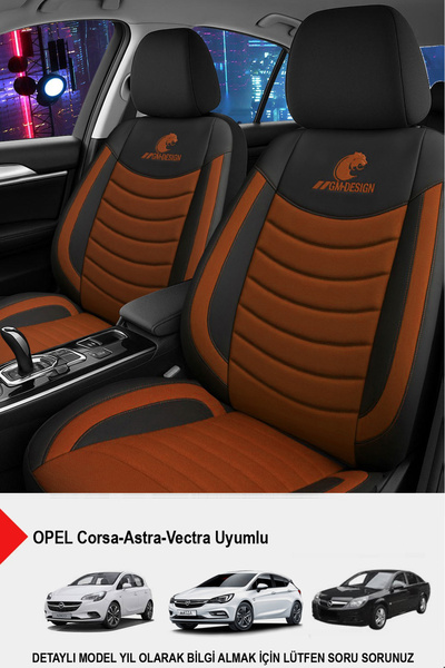 GM-DESIGN Panther Series Linen Fabric Car Seat Cover (Opel Corsa-Astra-Vectra Compatible)