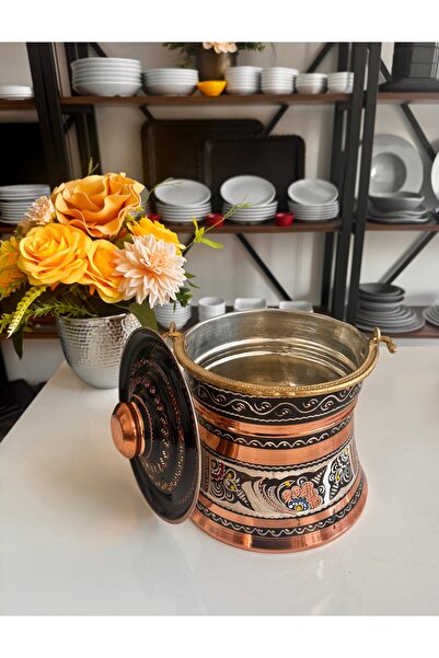 BARITCIOGLU Copper Bakrach with Engraved Design, Large Size