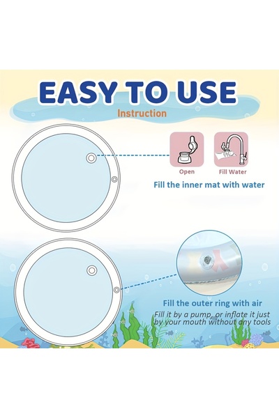 Generic Baby Inflatable Water Mat, For Infants Boys Girls, 25.6 Inches