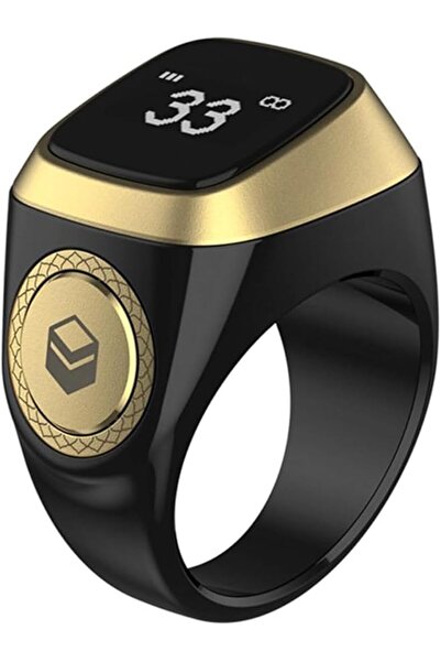 Achas Smart Tasbih Ring — Prayer Reminder, LED, Bluetooth, 20mm (Black)