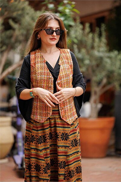 Miss Boheme Orange Color Bohemian Style Vest