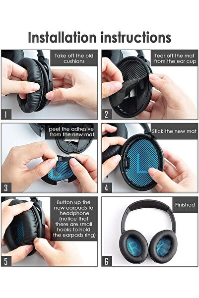 Generic ACRoad Replacement Earpads for Bose QuietComfort QC2/15/25/35, AE2 Series, SoundTrue/SoundLink (Over