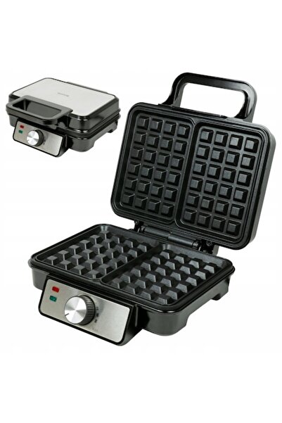 Huslog waffle maker, 1200W, non-stick, temperature control, black and silver, 2 waffles