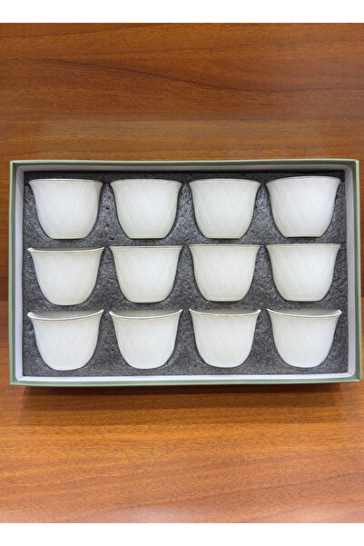 ALQANNAS 12-piece porcelain silver-lined coffee cups, elegant and high quality