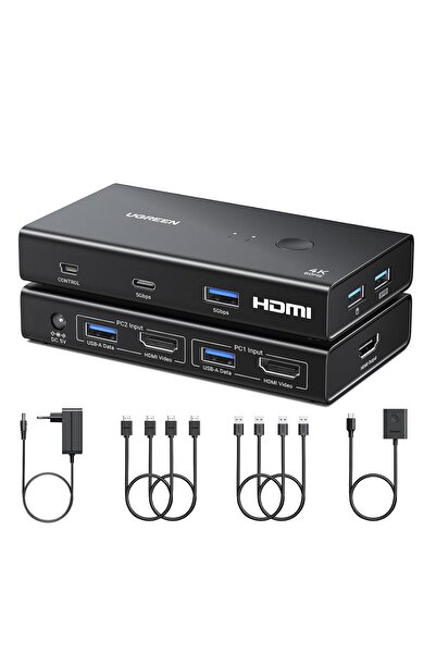 Ugreen HDMI 2.0 KVM Switch 2 PC 1 Monitor USB HDMI KVM Switch 4K@60Hz