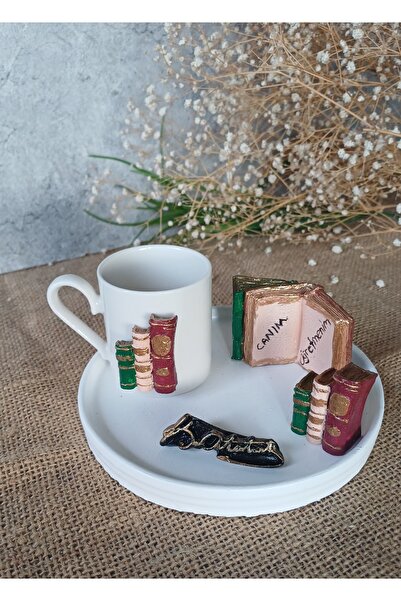 Mutlu Kitap Detaylı Türk Kahvesi Fincanı Atatürk İmzalı Öğretmenler Günü Kita...