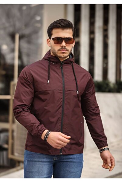 The Naz Line Men's Lined Waterproof Raincoat with Hooded Pockets