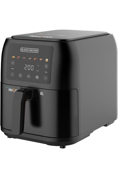 Black&Decker BLACK+DECKER Digital Air Fryer 1700W 8L Family Size, 7 Presets, 80–200°C, Black (SAF80-B5)