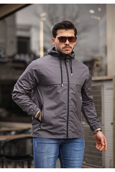 The Naz Line Men's Lined Waterproof Raincoat with Hooded Pockets