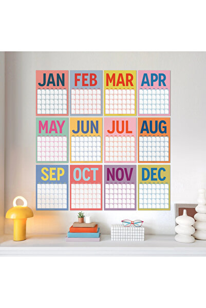bi'aldım Zamansız Aylık Planlayıcı Dev Takvim, Sürekli Takvim, 12 Ay Tarihsiz...