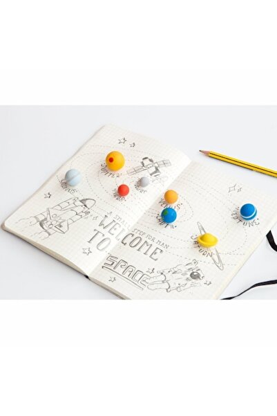 Suck UK Set de 8 gume de șters cu sistemul solar