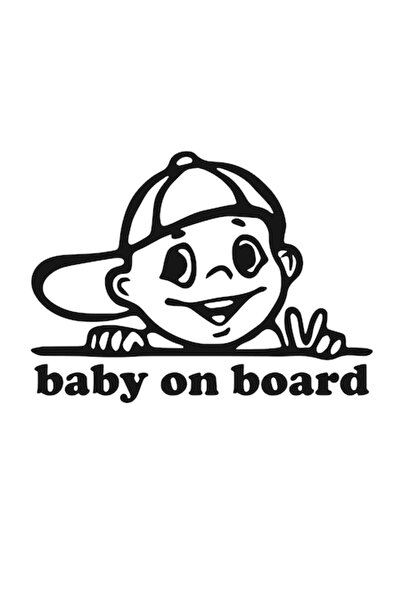 Oracal Baby on board sapca sticker autocolant negru 20 x 15 cm