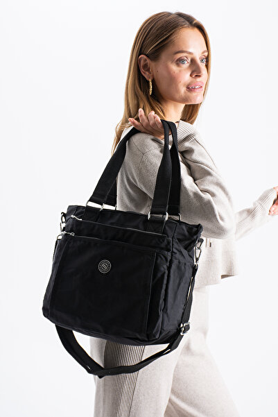 Sanmorris Kadın Çok Bölmeli Suya Dayanıklı Kumaş Çapraz Ve Omuz Askılı Çanta