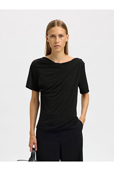 SELECTED T-Shirt Drapiertes