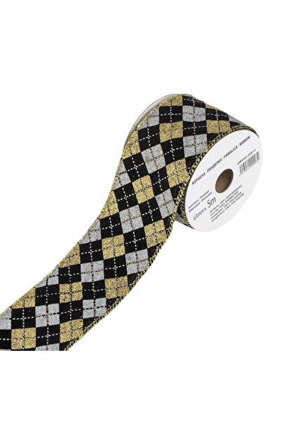 OEM Panglică decorativă pentru brad de Crăciun - cu sclipici auriu, argintiu ...