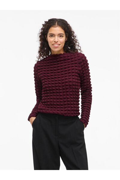 VILA Oberteil mit langen Ärmeln VIFORCEA U-Boot-Ausschnitt