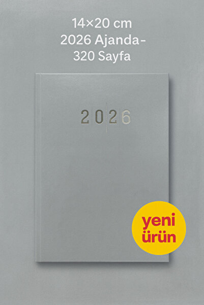 KarmaOfis Siva agenda sa kožnim omotom 14×20 cm – 320 stranica, dnevni planer...