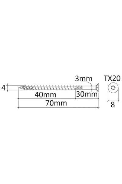 Mag-Krak Surub Dulgherie Cap Inecat 4x70 - 200buc/cutie