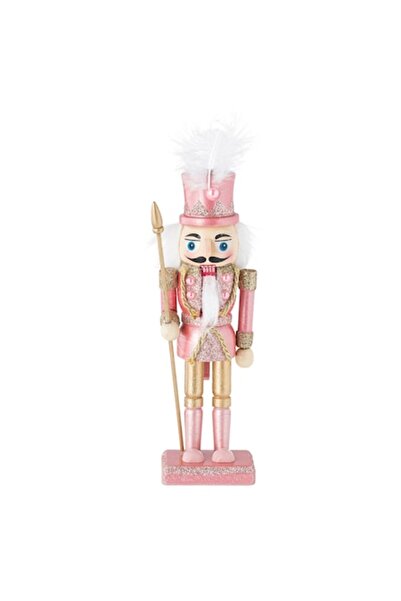 SHOPIENS Decorațiune de Crăciun din lemn - Soldat în uniformă roz, 20,3 cm