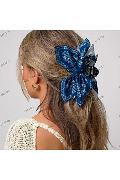 Bacoss БЛАКИТНА БАНТОВА ЗАСТІБКА З ВИЗНАЧНИМ ДИЗАЙНОМ (BC-1241)