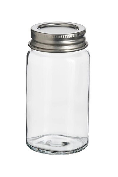 IKEA 3 Adet Kapaklı Cam Baharat Kavanozu Yükseklik 8 Cm 3'lü Set Şeffaf Bahar...