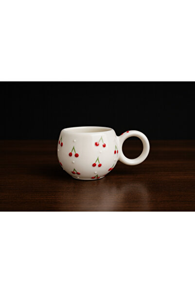 Arsila Home Kiraz Desenli El Yapımı Fincan