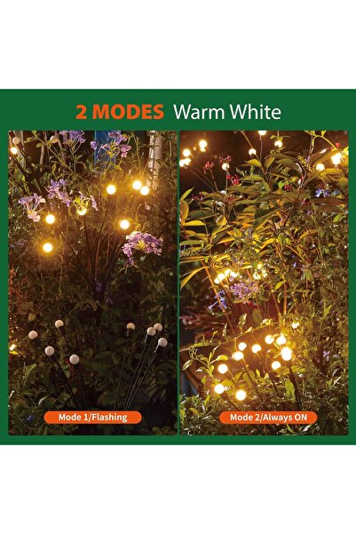 Primo Plus 8 LED Solar Powered Firefly Lights,Outdoor Waterproof,Starburst Swaying Solar Lights,