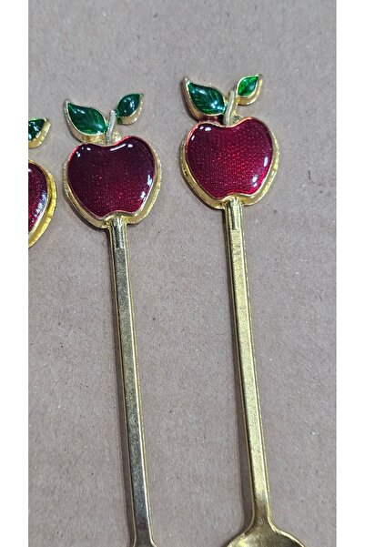 Turkish Store İstanbul Apple Detailed 6-Piece Teaspoon Set