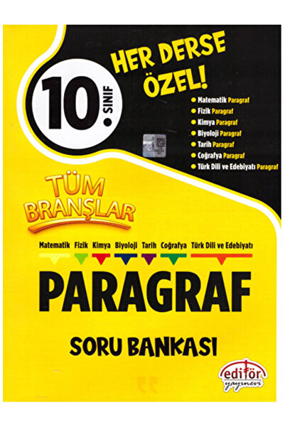 Editör Yayınevi 2026 Editör 10.Sınıf Her Derse Özel PARAGRAF Soru Bankası