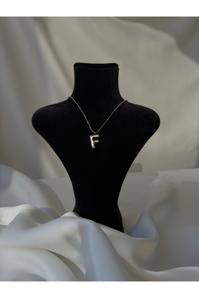 NB STEELORA Balon Silver Color Steel Letter Necklace